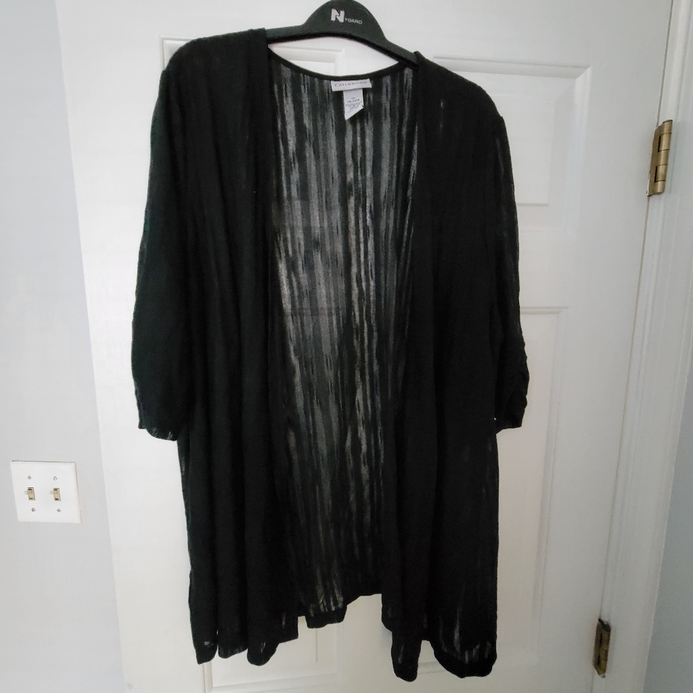 Catherine's NWT Black Sheer Cardigan